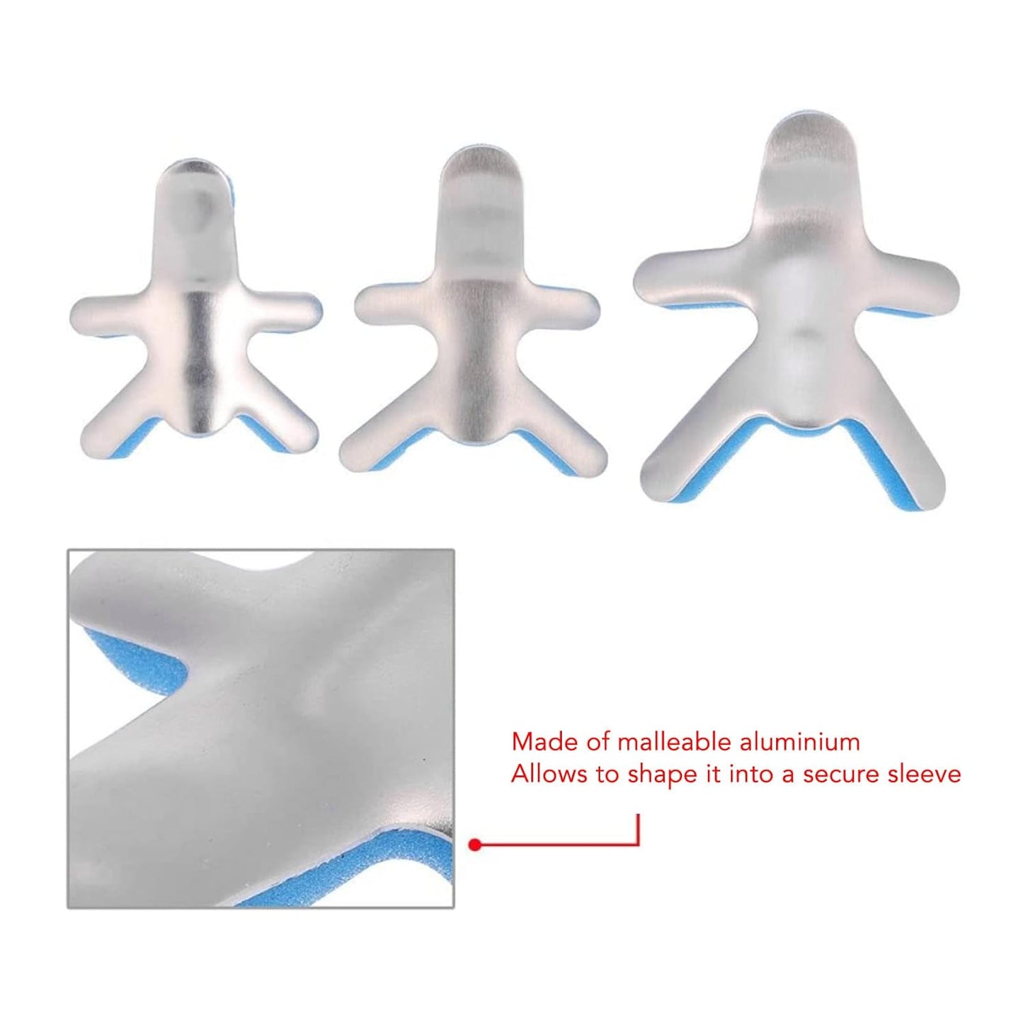 3PCS Y-Shaped Aluminum Finger Splints | Lightweight Finger Immobilizer for Injury, Fracture, Joint Recovery & Support