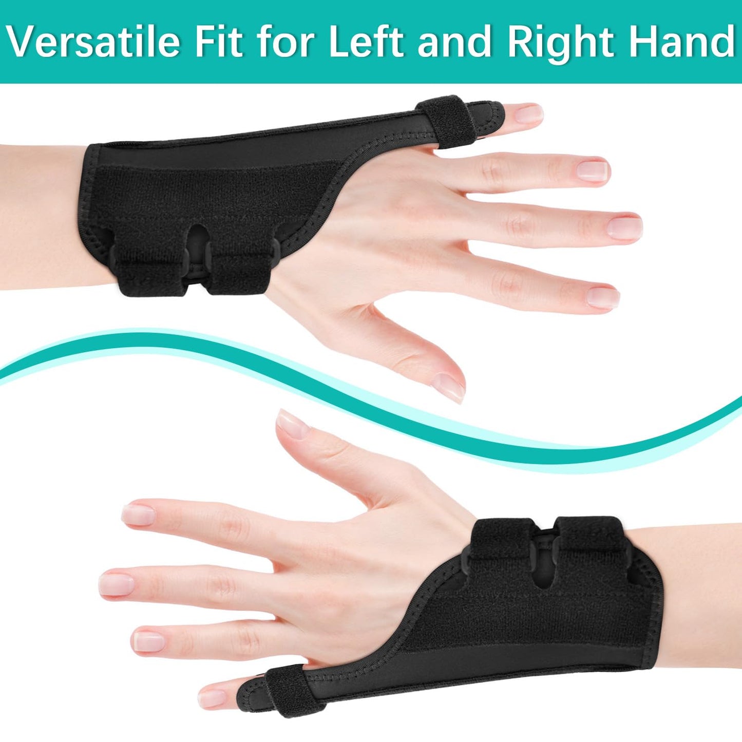 Full Hand Finger Splint with Aluminum Support | Adjustable Finger, Palm & Wrist Straps | Trigger Finger, Tendonitis, Fracture Recovery Brace – Universal for Left & Right Hands