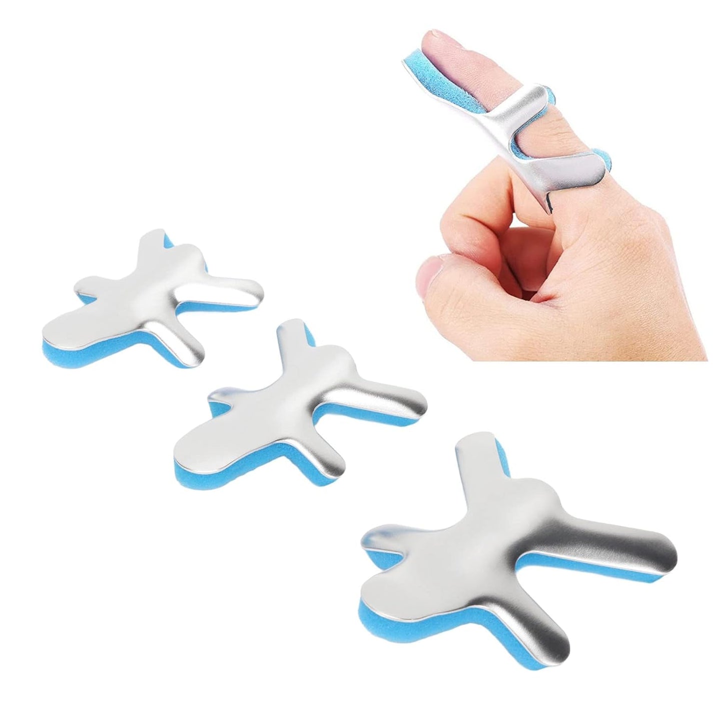 3PCS Y-Shaped Aluminum Finger Splints | Lightweight Finger Immobilizer for Injury, Fracture, Joint Recovery & Support