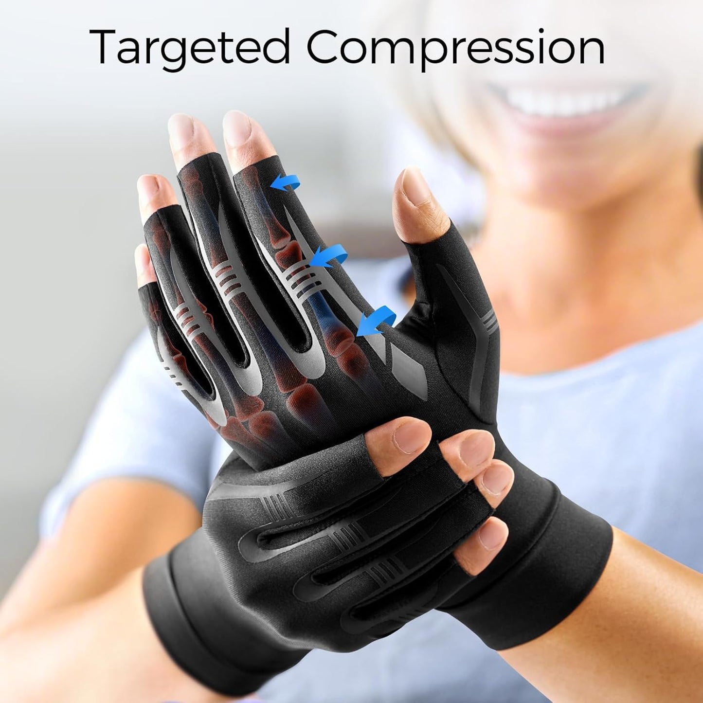 Half Finger Compression Gloves | Arthritis Relief & Sports Support Gloves