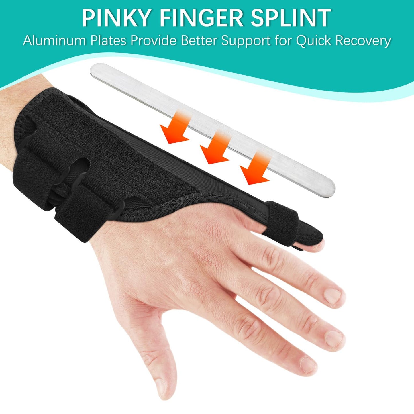 Full Hand Finger Splint with Aluminum Support | Adjustable Finger, Palm & Wrist Straps | Trigger Finger, Tendonitis, Fracture Recovery Brace – Universal for Left & Right Hands