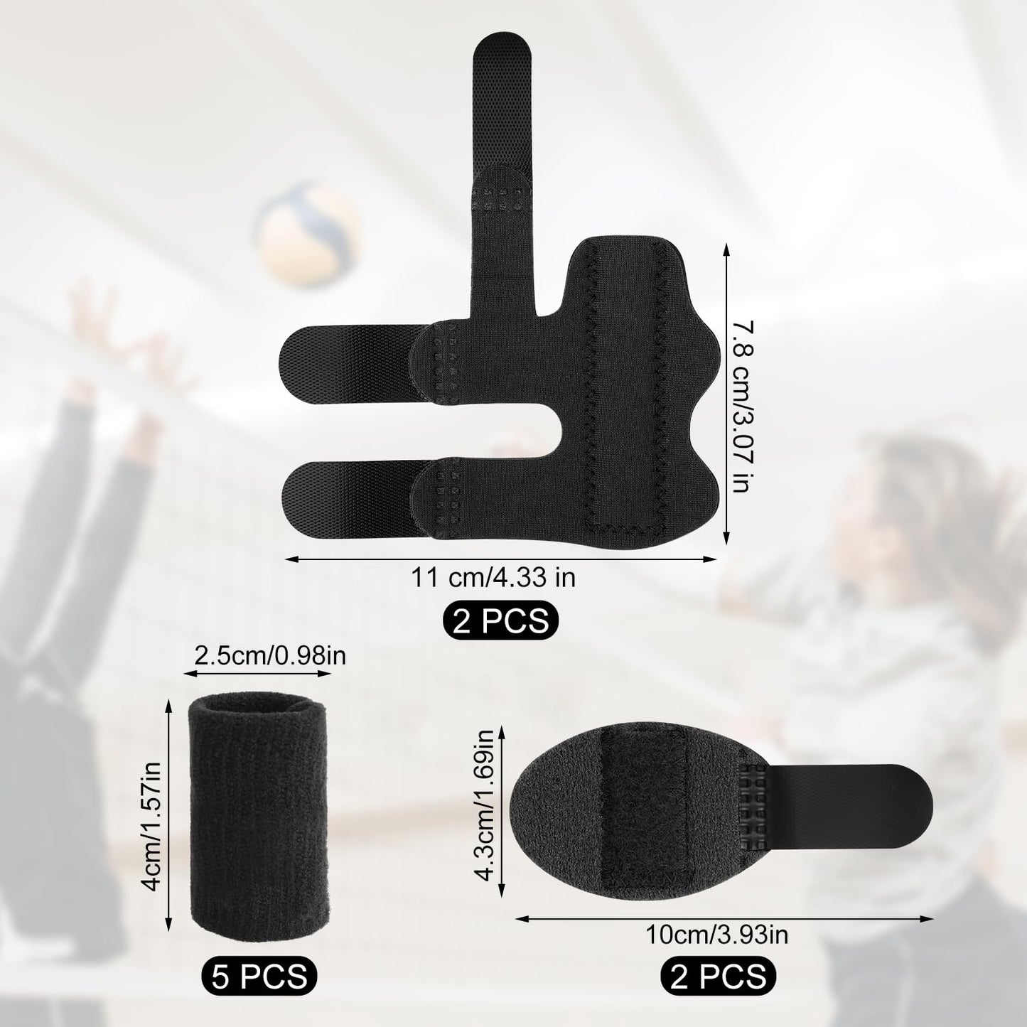 Sports Finger Protection Brace Kit – 9PCS Adjustable Finger Splints and Wraps for Volleyball, Basketball, Training Support, Sprain Recovery