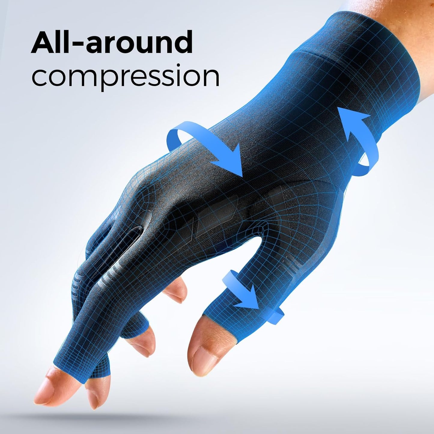 Half Finger Compression Gloves | Arthritis Relief & Sports Support Gloves