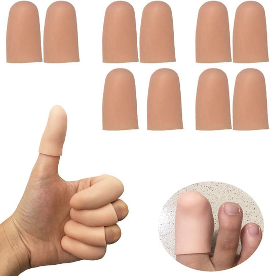 Soft Silicone Finger Sleeves | Cuttable & Stretchable | Finger Tip Protector | Washable Reusable Finger Guards – 1.5cm x 4cm