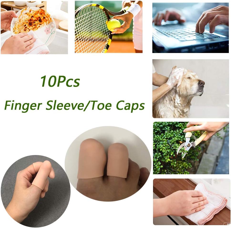 Soft Silicone Finger Sleeves | Cuttable & Stretchable | Finger Tip Protector | Washable Reusable Finger Guards – 1.5cm x 4cm