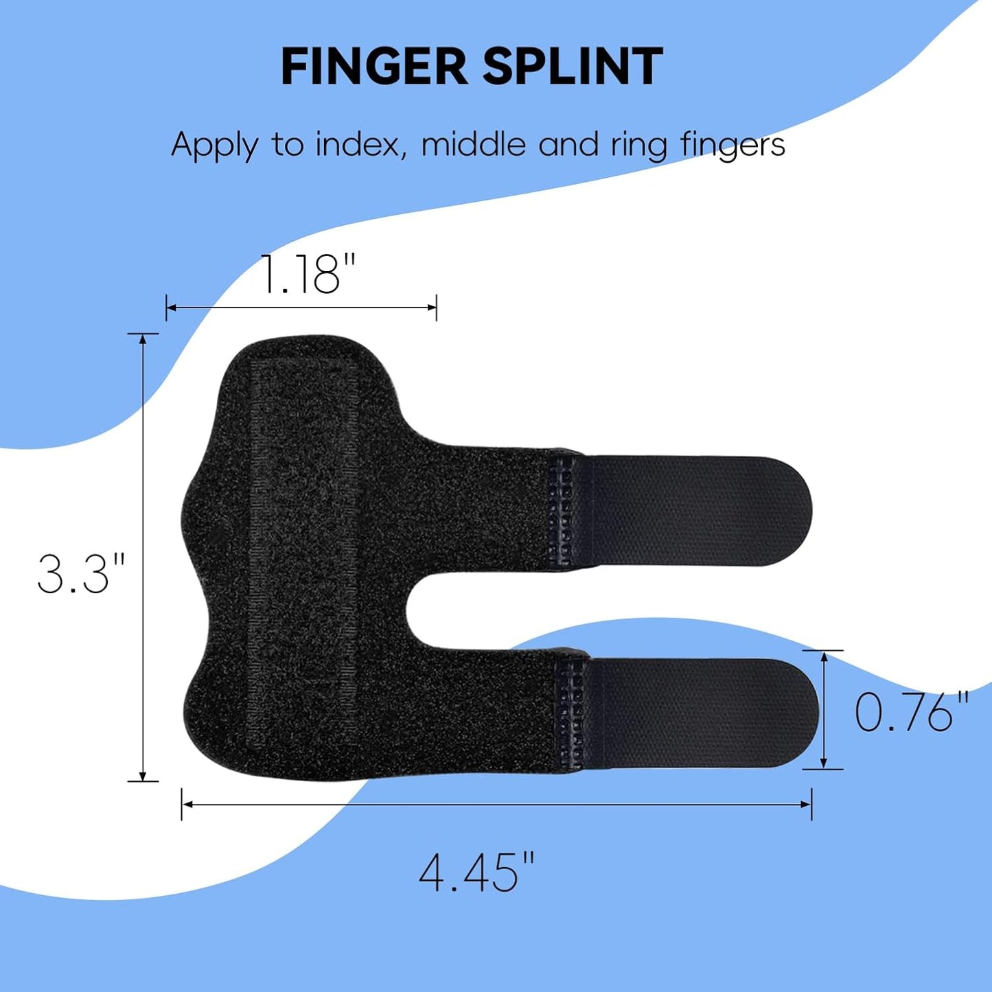 Adjustable Finger Splint for Index, Middle & Ring Finger – Trigger Finger, Tendonitis, Arthritis Support Brace