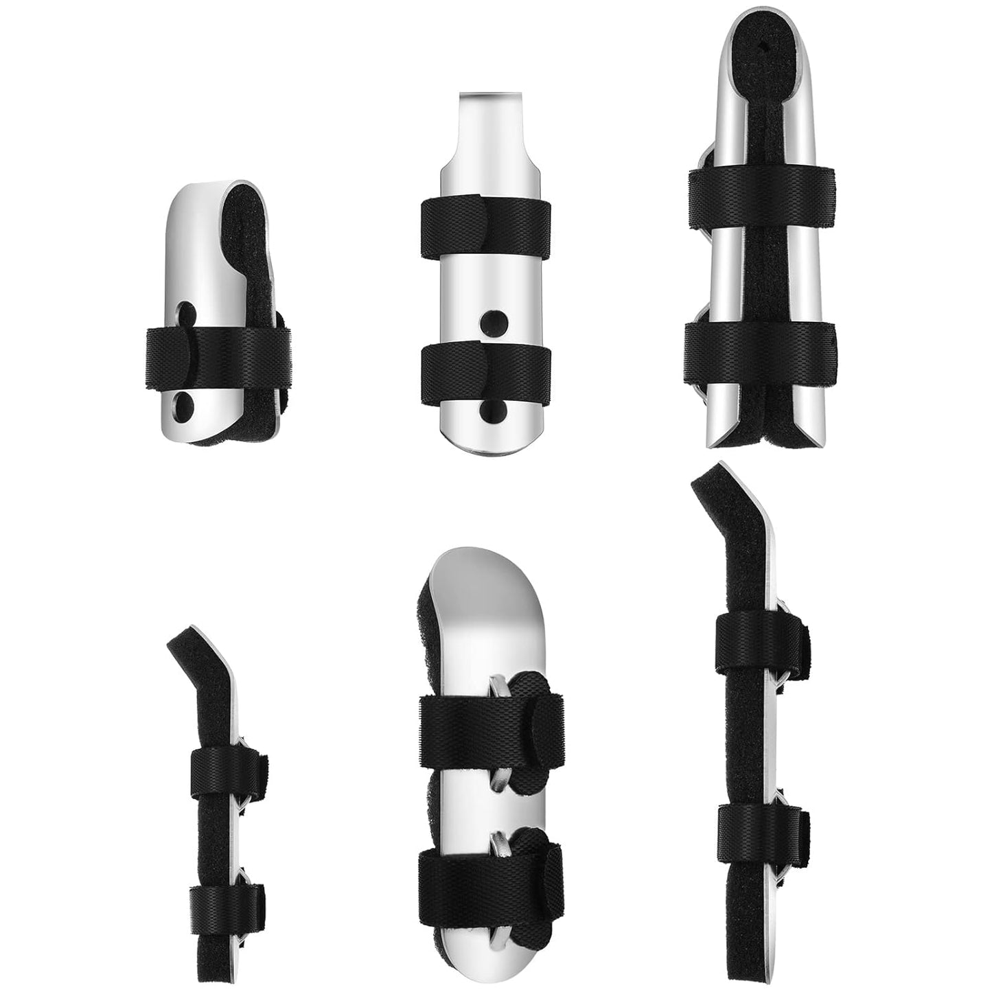 7-Piece Finger Splint Set | Aluminum Finger Brace Kit with Adjustable Straps – Multiple Sizes for Trigger Finger, Sprain, Arthritis, Fracture Recovery – Left & Right Hand Compatible
