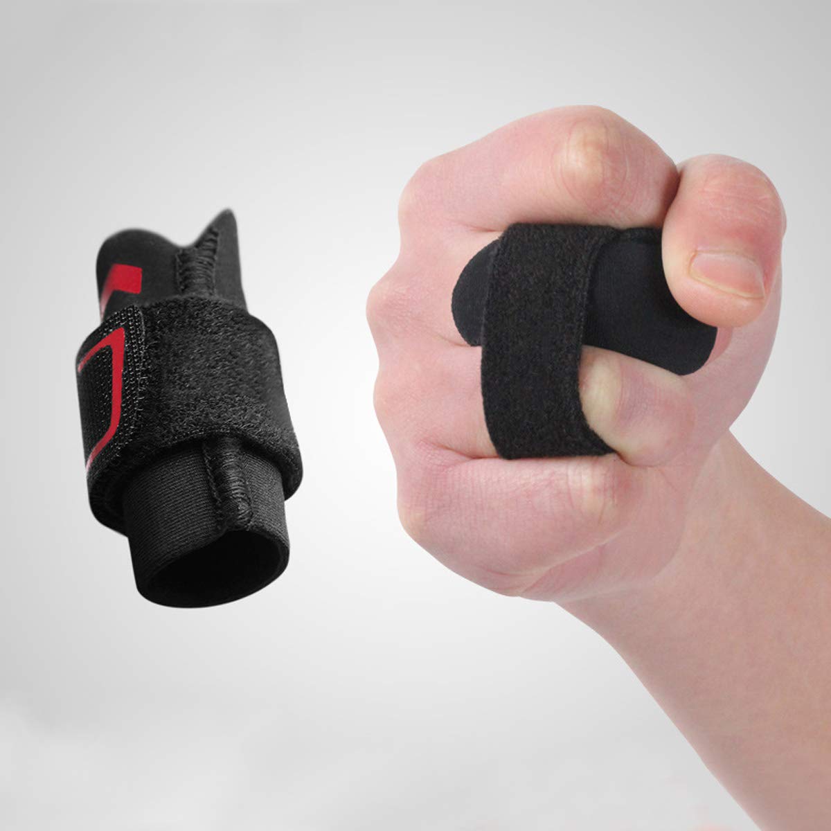 Adjustable Finger Splint with V-Shaped Opening | Stretch Fabric Finger Brace for Trigger Finger, Tendonitis, Joint Pain Relief – Universal Fit for Men & Women