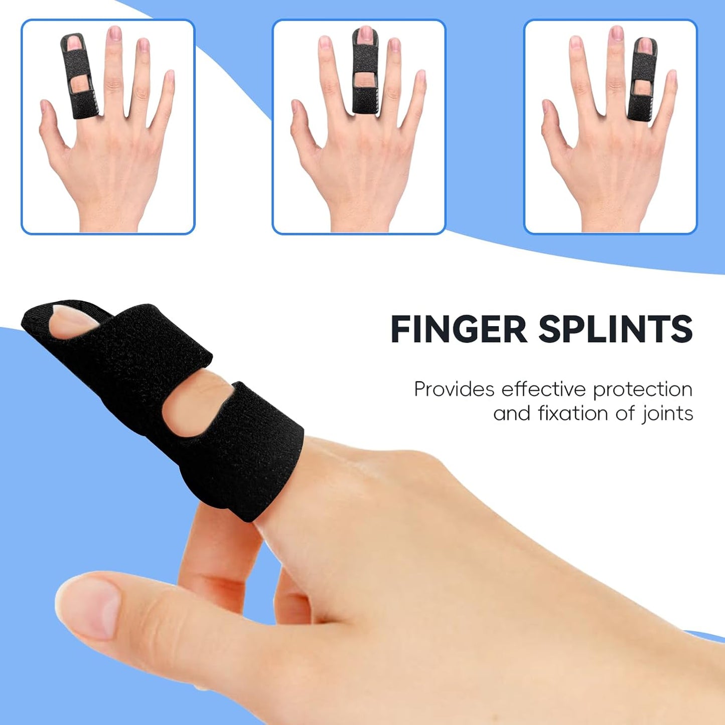 Adjustable Finger Splint for Index, Middle & Ring Finger – Trigger Finger, Tendonitis, Arthritis Support Brace