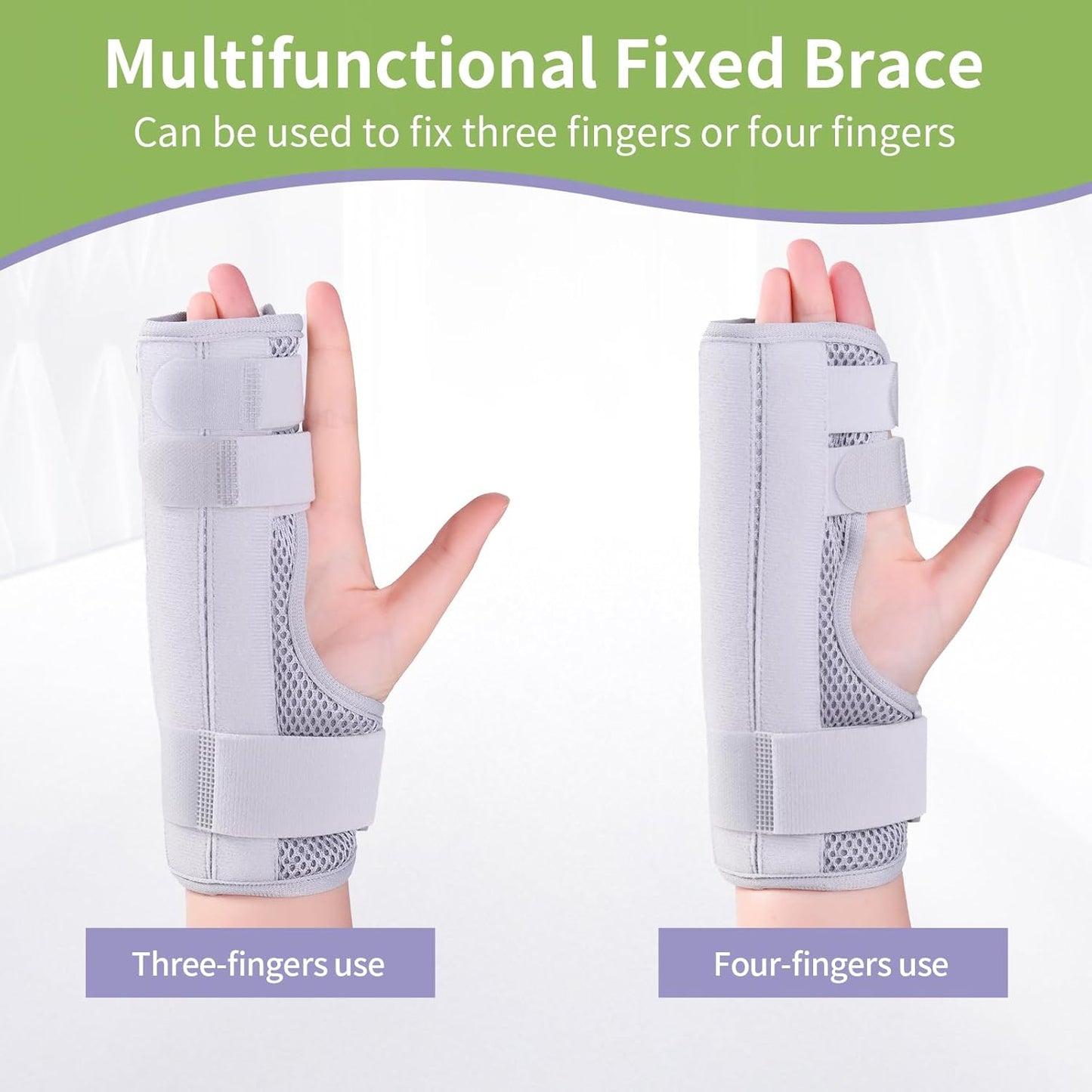 Breathable Finger Hand Brace with Aluminum Strip | Adjustable Wide Straps | Hand Wrist Support Splint for Injury Recovery & Pain Relief