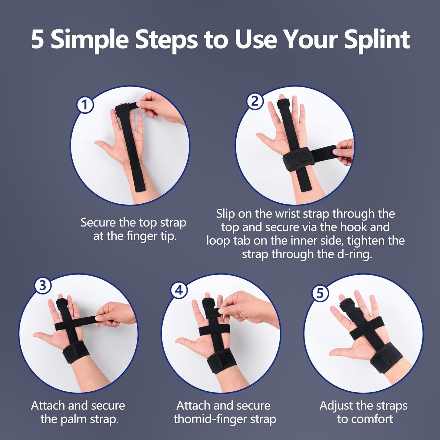 Adjustable Finger Extension Splint with Wrist Support – Ideal for Trigger Finger, Tendonitis, and Post-Surgery Rehabilitation
