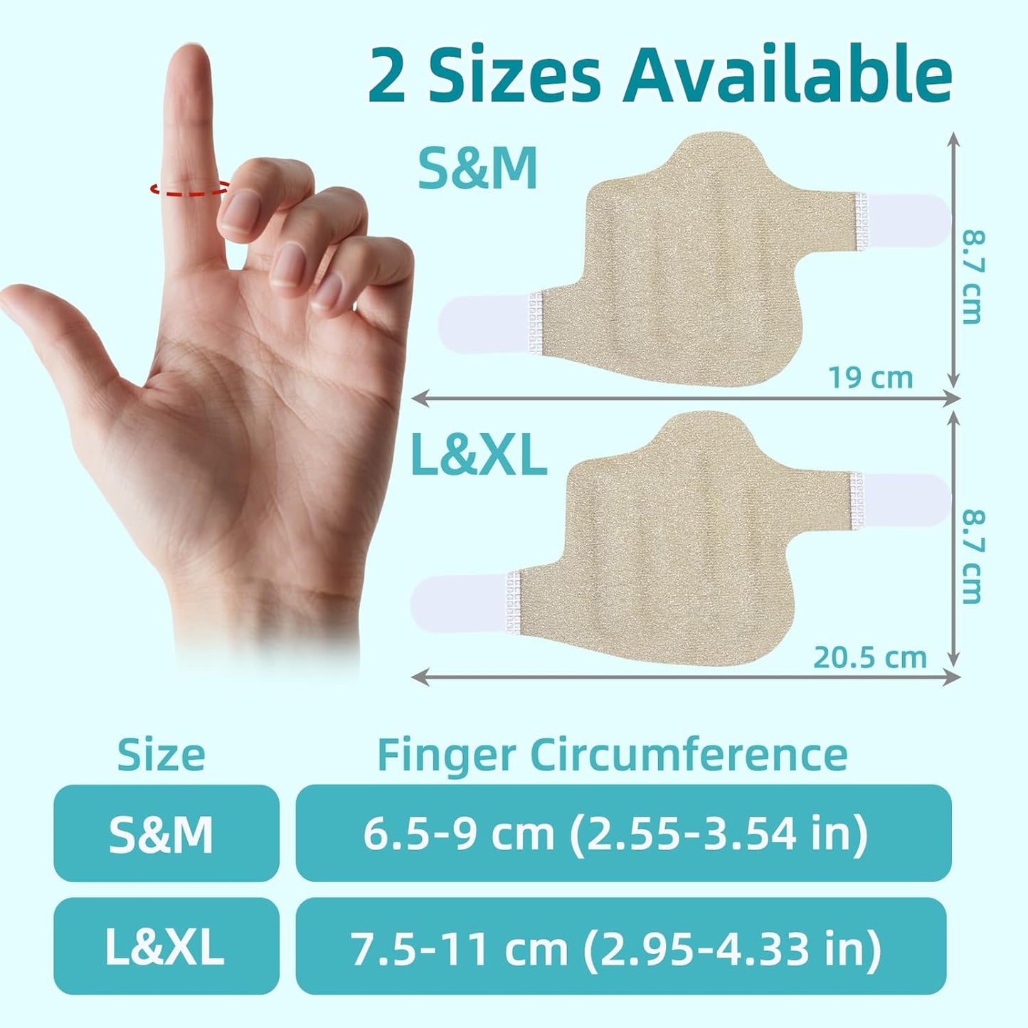 Adjustable Fabric Finger Splint – 2 Sizes Available for Trigger Finger, Arthritis & Finger Injury Recovery