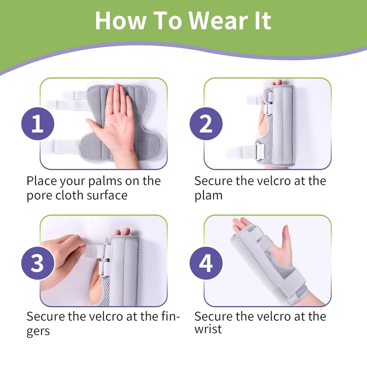 Breathable Finger Hand Brace with Aluminum Strip | Adjustable Wide Straps | Hand Wrist Support Splint for Injury Recovery & Pain Relief