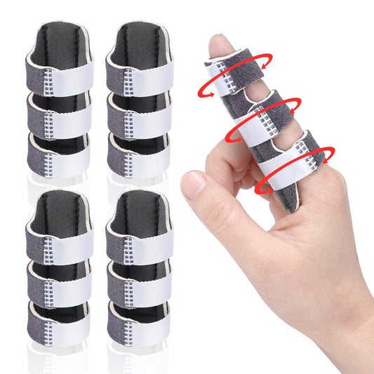3-Strap Aluminum Finger Splint | Adjustable Finger Brace for Index, Middle & Ring Fingers | Finger Immobilizer Support