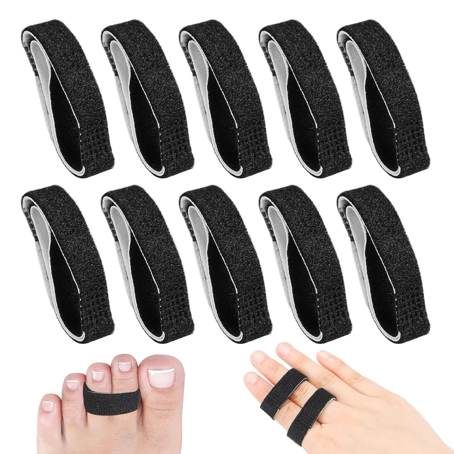 10PCS Finger Support Straps | Elastic Sports Finger Wraps with Hook-and-Loop Closure | Lightweight, Adjustable, Breathable Protection for Basketball & Athletic Use